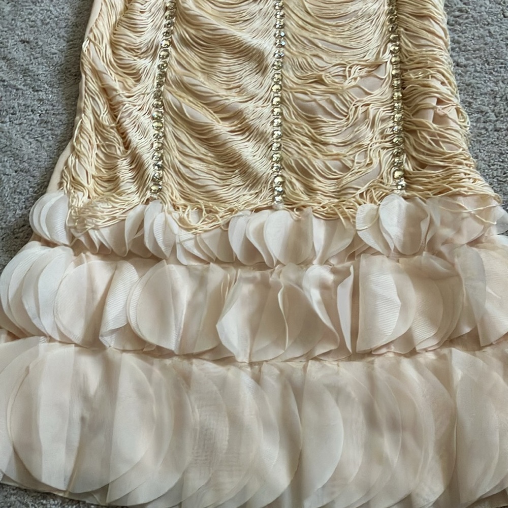Gatsby Flapper Dress Small Cream Off White fringe - Picture 3 of 6